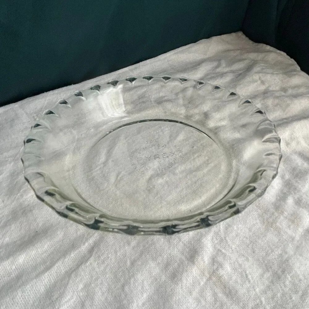 Vintage PYREX Mini Pie Tart Plate Pan 206 Scalloped Fluted Edge 6 Inch Clear USA